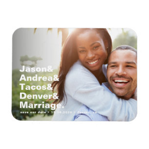 Angesagte Liste Moderne Typografie Save the Date Magnet