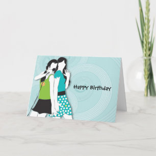 Angesagte singende Mädchen Karte