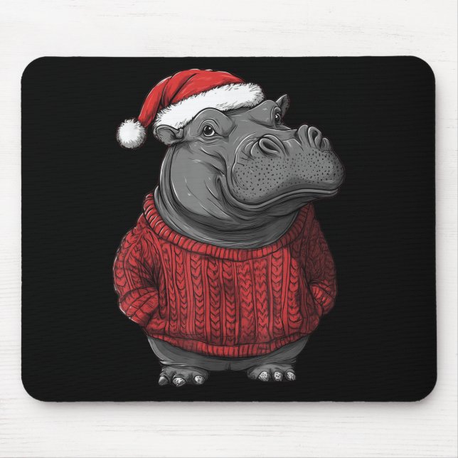 Angesagte Ugly Sweater Weihnachtsmannmütze Weihnac Mousepad (Vorne)