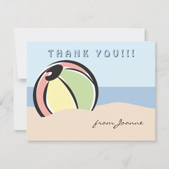 Angesagte und Fun Beach Ball Note Card Einladung (Vorderseite)