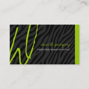 Angesagte Zebra-Druck-Monogramm-Geschäfts-Karten Visitenkarte