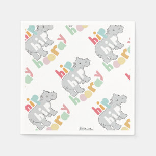 Angesagter Angesagter Hooray, Grau Hippo Zeichnend Serviette