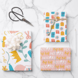 Angesagter Angesagter Urlaub in Kronen Geschenkpapier Set