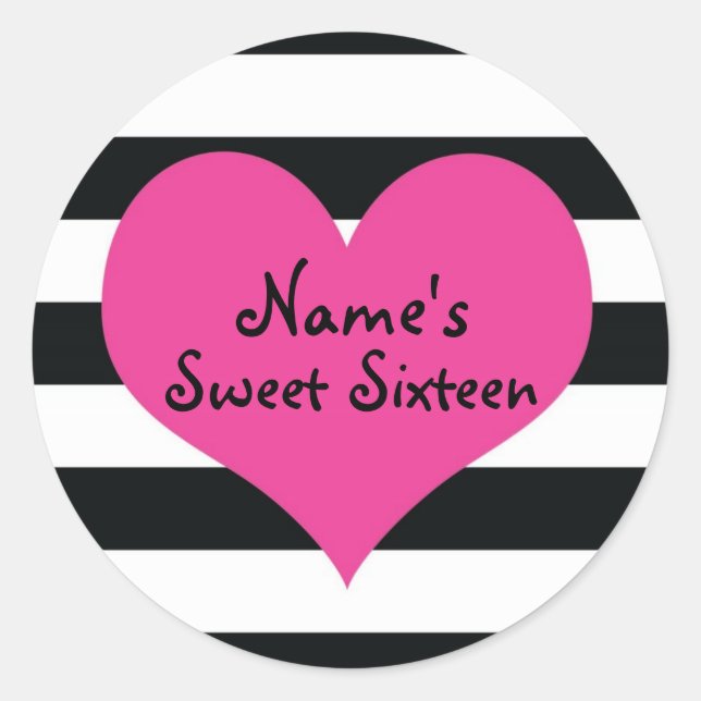 Angesagter Aufkleber "16. Brithday" (Vorderseite)