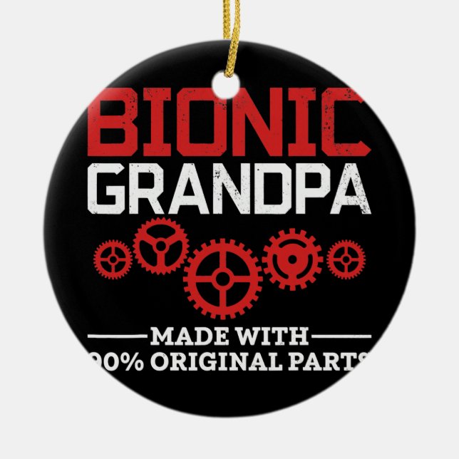 Angesagter bionischer Grandpa-Kneeaustausch Keramik Ornament (Vorne)
