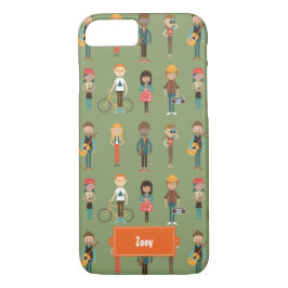 Angesagter Cartoon People Illustrations Muster (gr Case-Mate iPhone Hülle
