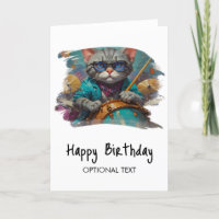 *~* Angesagter Cooler Cat DRUMMER AP91 Geburtstags