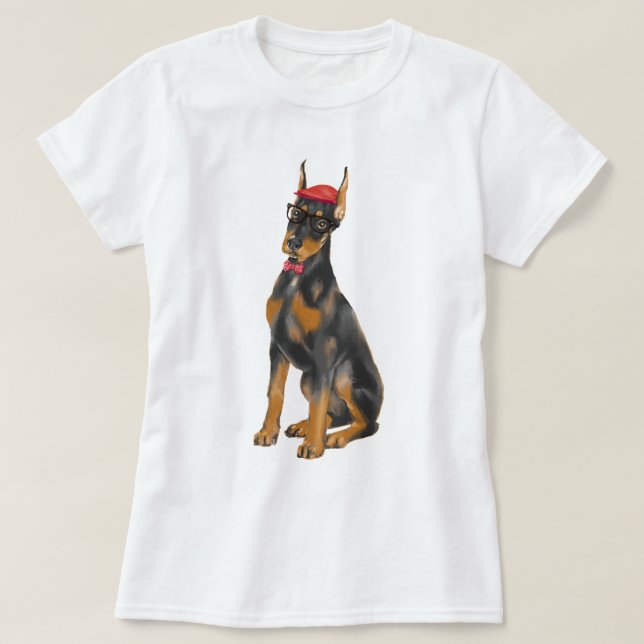 Angesagter Doberman Pinscher Dog T-Shirt (Design vorne)