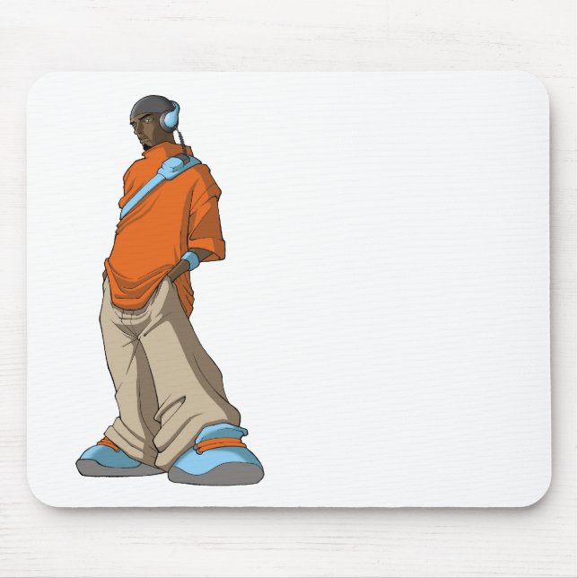 Angesagter Hopfenkopfhörer-Mann Mousepad (Vorne)