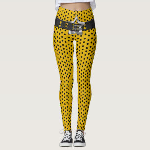 Angesagter schwarzer Gürtelstern - schwarze Polka- Leggings