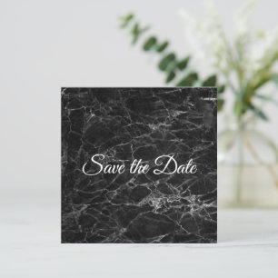 Angesagter schwarzer Marmor Save the Date