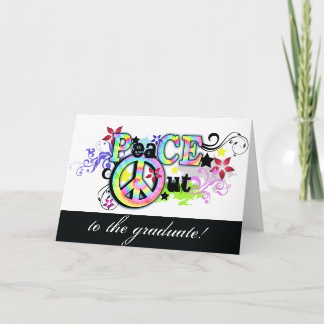 Angesagter und Groovy Frieden HERAUS Karte (Vorderseite)