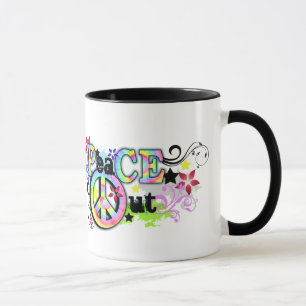 Angesagter und Groovy Frieden HERAUS Tasse
