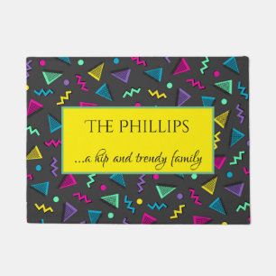 Angesagter und trendiger 80er Style Retro Empfang Fußmatte