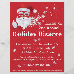 Angesagter Weihnachtsmann Papercut am Roten Weihna Flyer