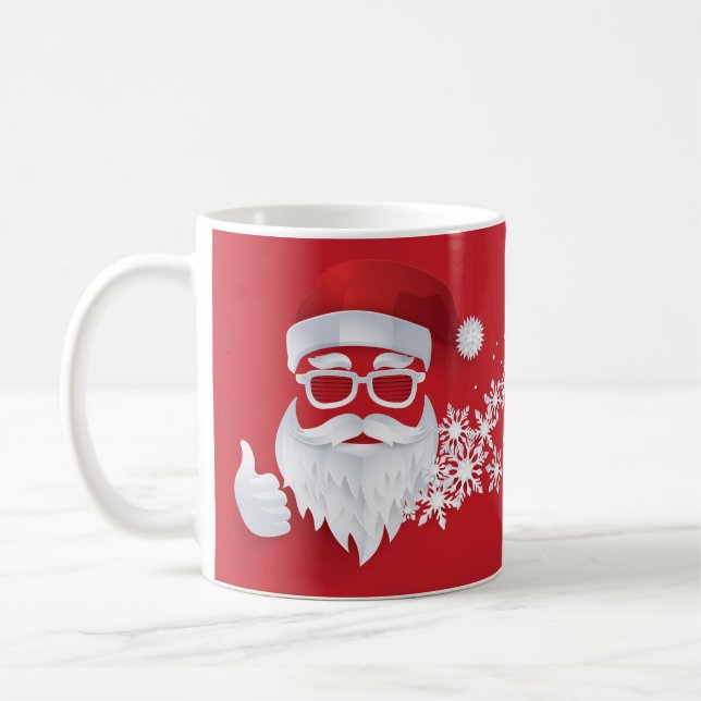 Angesagter Weihnachtsmann Papercut am Roten Weihna Kaffeetasse (Links)