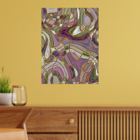 Angesagtes Abstraktes Wavy Lines Gold Mosaik Art M