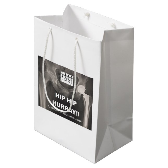 Angesagtes angesagtes Hurray - Contrats auf Mittlere Geschenktüte (Vorderseite Schrägansicht)