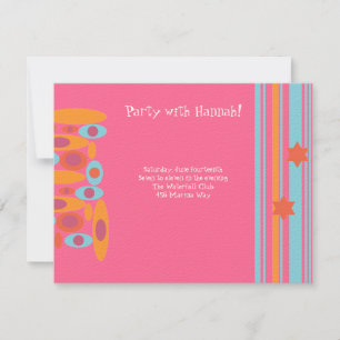 Angesagtes Bat Mitzvah Party Empfang Hot Pink Einladung