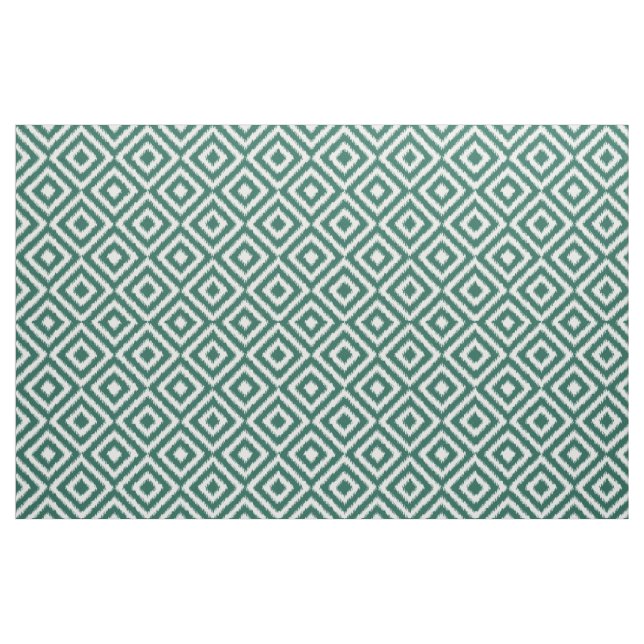 Angesagtes dunkelgrünes Ikat Diamond Squares Mosai Stoff (Fat Quarter (45,7 x 55,9 cm))