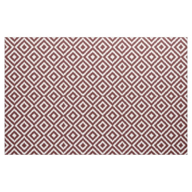 Angesagtes dunkelrotes Ikat Diamond Squares Mosaik Stoff (Fat Quarter (45,7 x 55,9 cm))