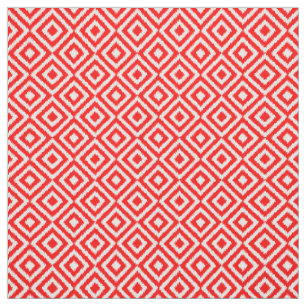 Angesagtes, helles rotes Ikat-Diamantquadrat Mosai Stoff