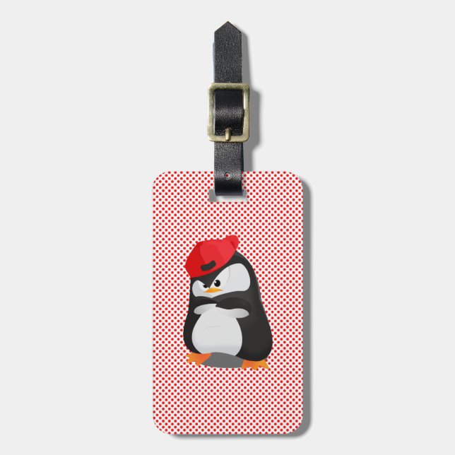 Angesagtes Hopfenverärgerter Penguin Gepäckanhänger (Vorderseite vertikal)