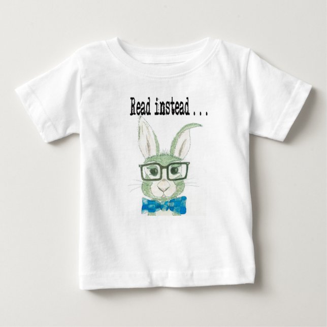 Angesagtes Lesehäschen Baby T-shirt (Vorderseite)