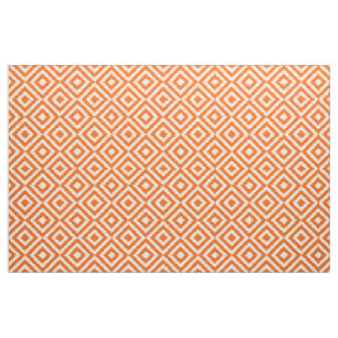 Angesagtes Orange Ikat Diamond Squares Mosaikmuste Stoff