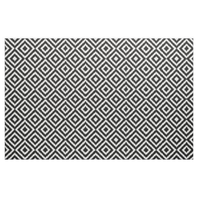 Angesagtes Schwarz-weißes Ikat Diamond Square Mosa Stoff (Fat Quarter (45,7 x 55,9 cm))