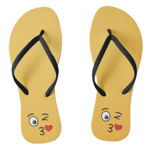 Angesicht, die einen Kuss werfen Flip Flops