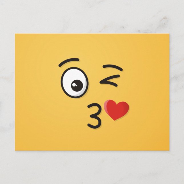 Angesicht, die einen Kuss werfen Postkarte (Vorderseite)