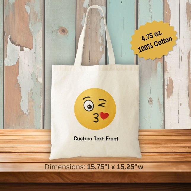 Angesicht, die Kiss Tote Tasche wegwirft (Von Creator hochgeladen)