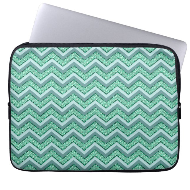Angesicht Emerald Zickzack Pattern Laptopschutzhülle (Vorderseite)