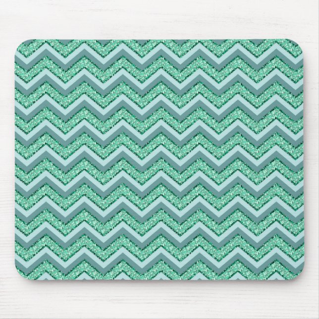 Angesicht Emerald Zickzack Pattern Mousepad (Vorne)