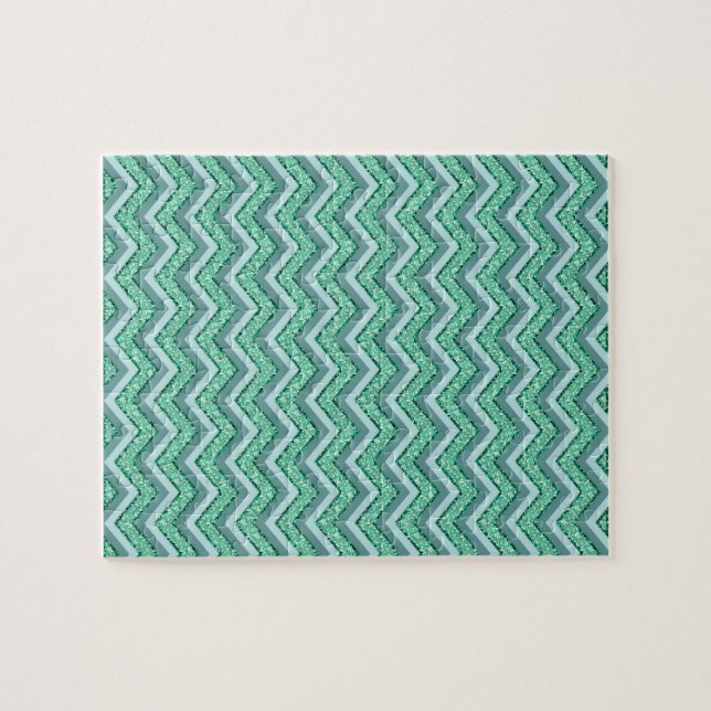 Angesicht Emerald Zickzack Pattern Puzzle (Horizontal)