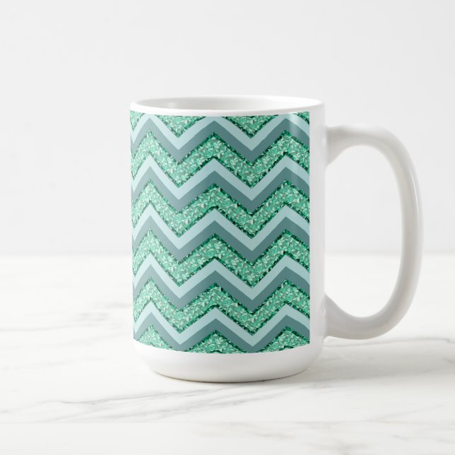 Angesicht Emerald Zickzack Pattern Tasse (Rechts)