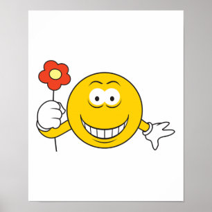 Angesicht mit Blume Poster