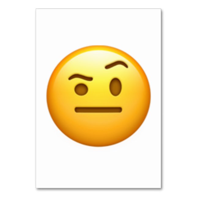 Angesicht mit einem aufgehobenen Augenbrauen - Emo Tischnummer (Vorderseite)