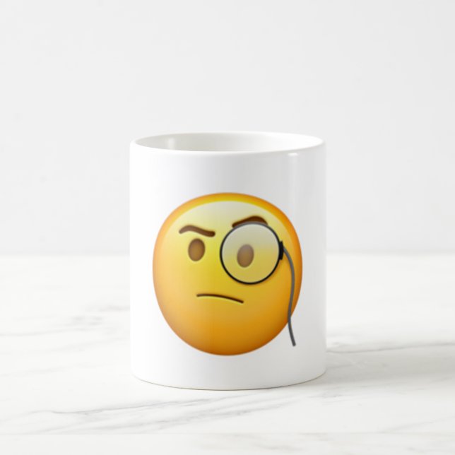 Angesicht mit Monocle - Emoji Kaffeetasse (Mittel)