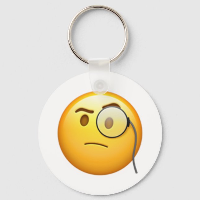 Angesicht mit Monocle - Emoji Schlüsselanhänger (Vorderseite)