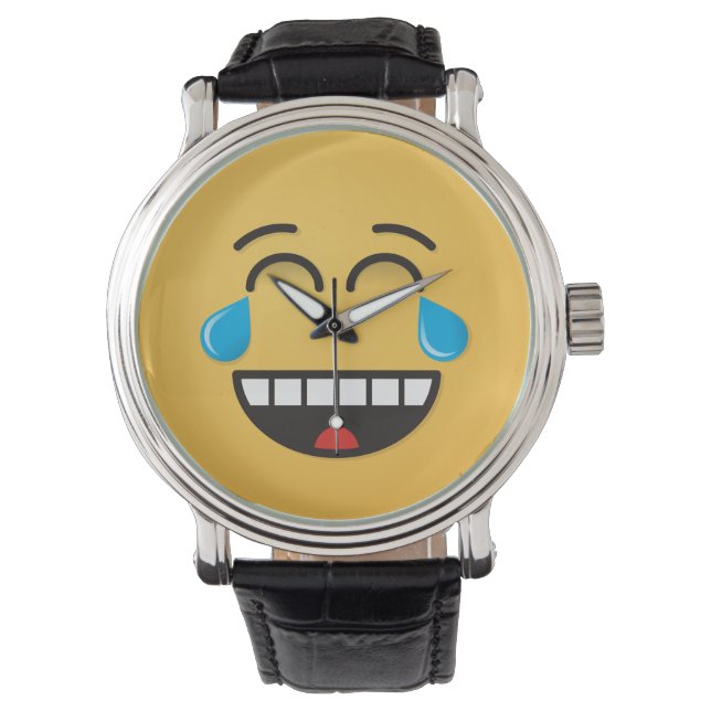 Angesicht mit Tränen der Freude Armbanduhr (Vorderseite)