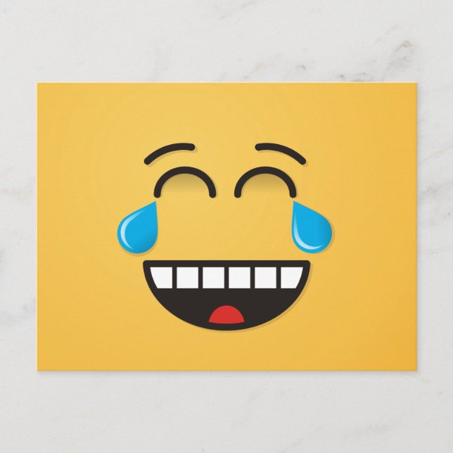 Angesicht mit Tränen der Freude Postkarte (Vorderseite)