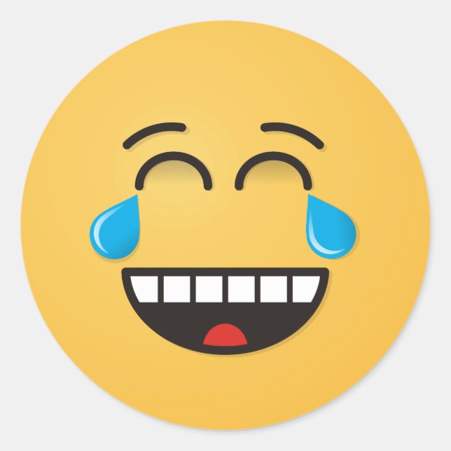 Angesicht mit Tränen der Freude Runder Aufkleber (Vorderseite)