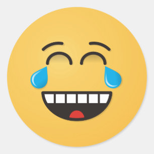 Angesicht mit Tränen der Freude Runder Aufkleber