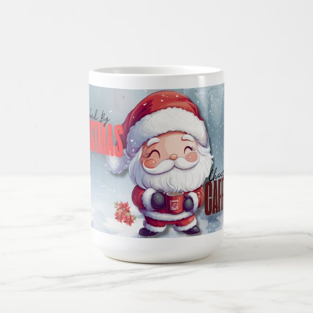 Angespornt durch Weihnachtskeue und Koffein Kaffeetasse (Mittel)