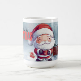Angespornt durch Weihnachtskeue und Koffein Kaffeetasse