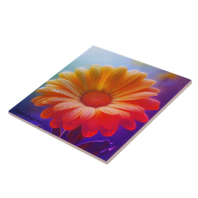 Angestelle Decorative Two Tone Daisy Fliese (Seite)