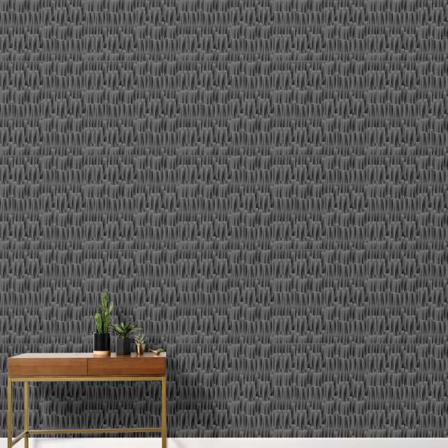 Angestelle Retro Black & White Textile Tapete (Hausflur)