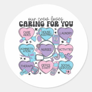 Angestellte der veralteten Lebensfazilität Valenti Runder Aufkleber